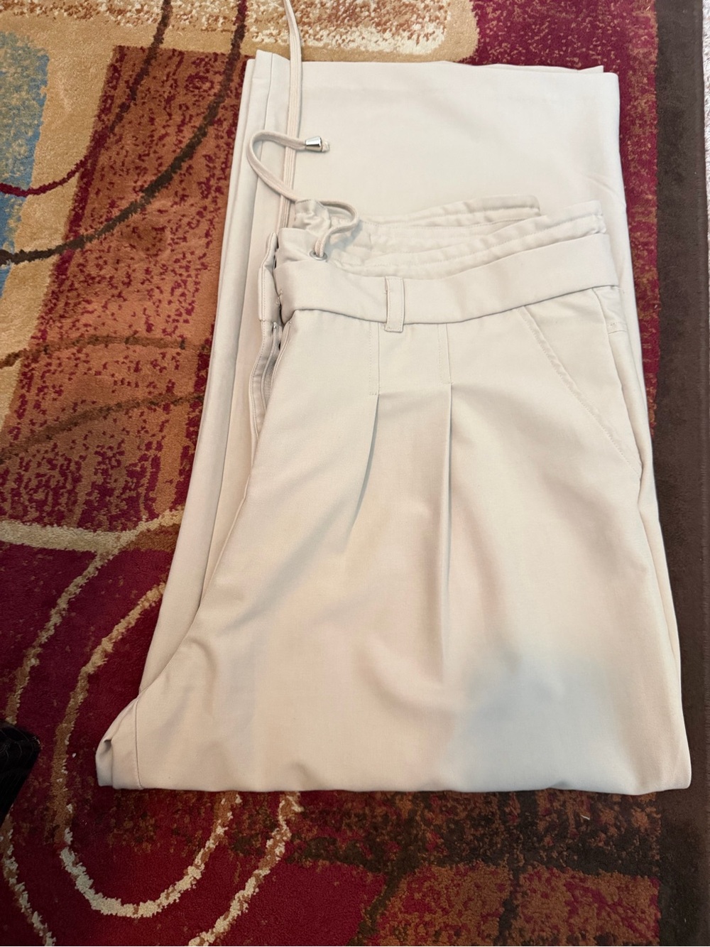 white birch Women's Cream Wide Leg Pleated Pants